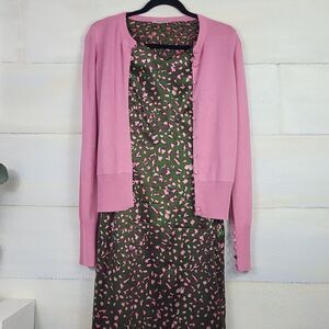 BRYAN dress and matching cardigan silk blend. Size 6
